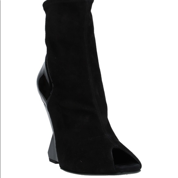 Lanvin Suede Wedge Ankle Boots NIB US Size 6 - Picture 3 of 10